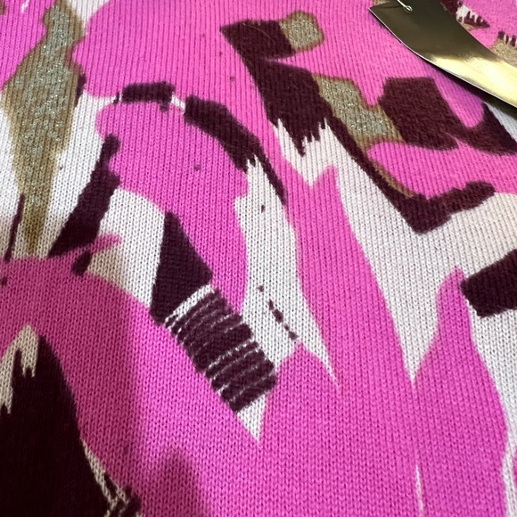 🦋 NWT Susan Graver Pink and Brown Patterned Sweater size xlarge - Picture 6 of 6